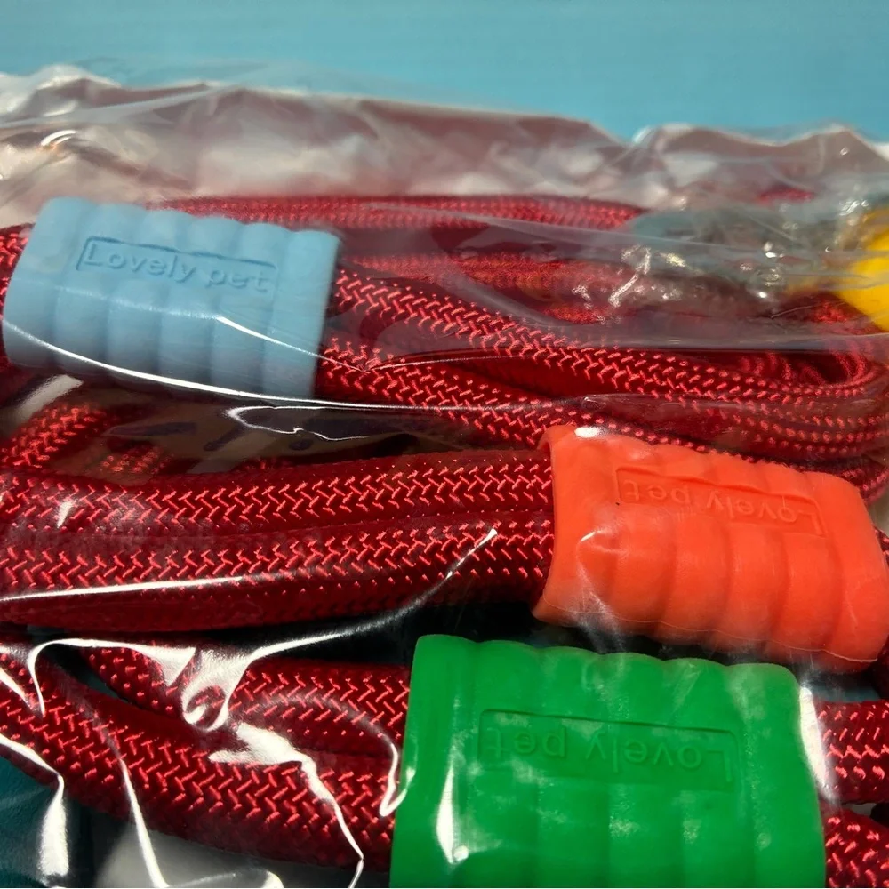 Red heavy duty rope dog leash